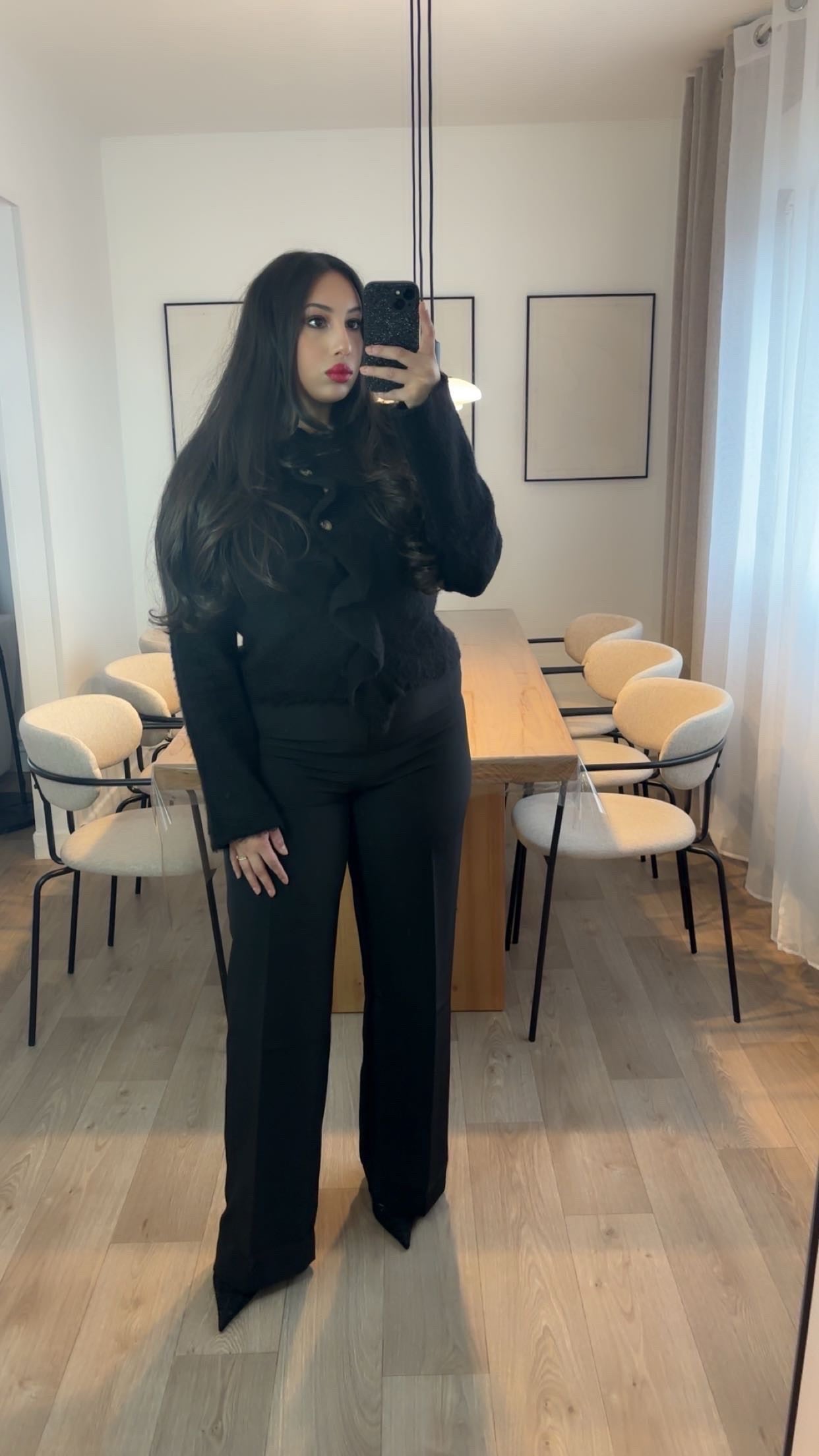 Pantalon à pinces noir